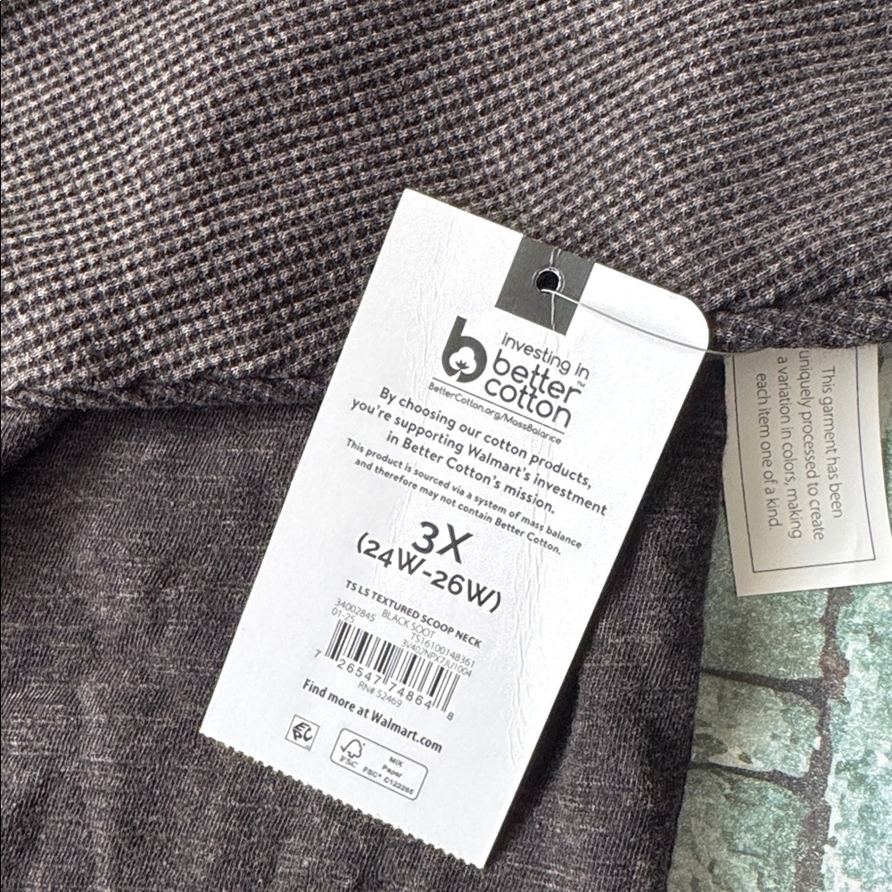 Terra & Sky Textured Scoop Neck Top Sz 3X - Picture 7 of 7